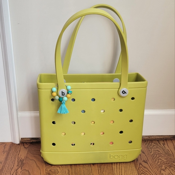 Teal Tassel and Beads Bogg Bag Purse Charm - Picture 2 of 2